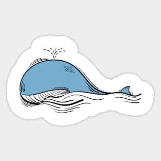 Swimming Whale Sticker